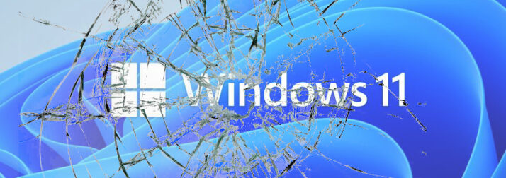 Windows 11 broken desktop glass