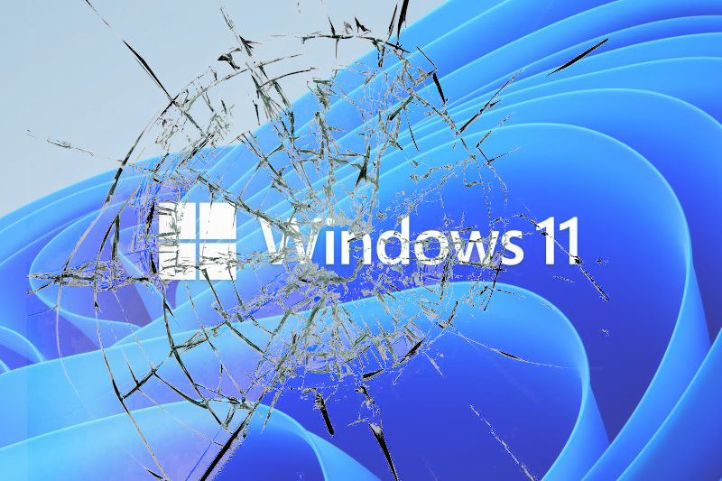 Windows 11 broken desktop glass